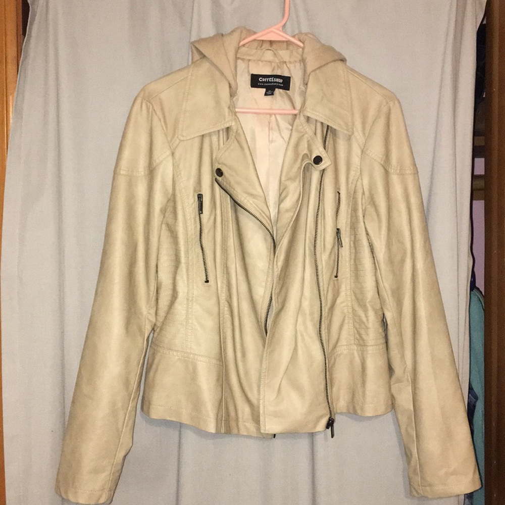 Tan leather jacket